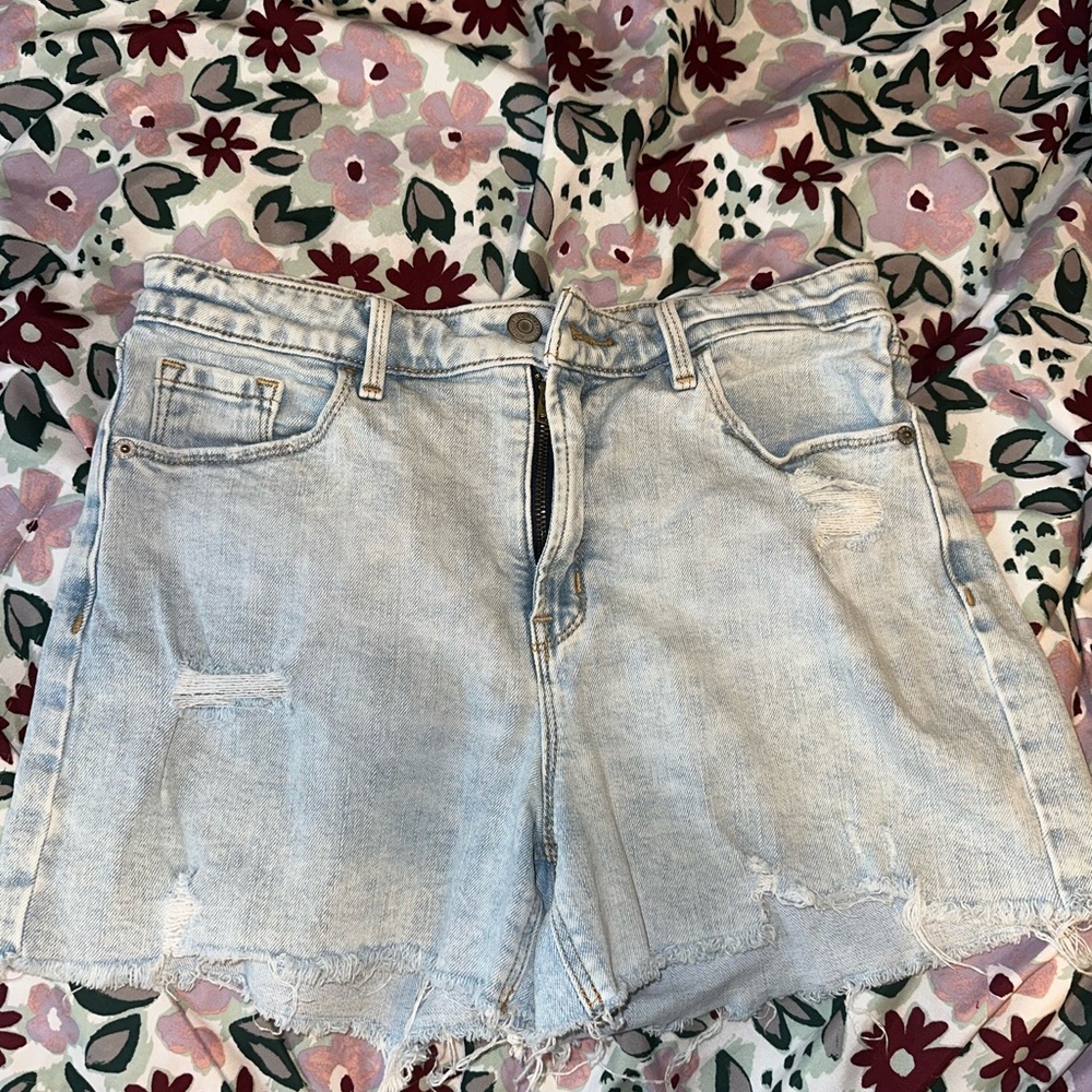 Old Navy Blue Jean Shorts Distressed High-Waisted